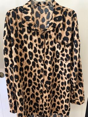 SHEIN Leopard Print Button-Up Shirt